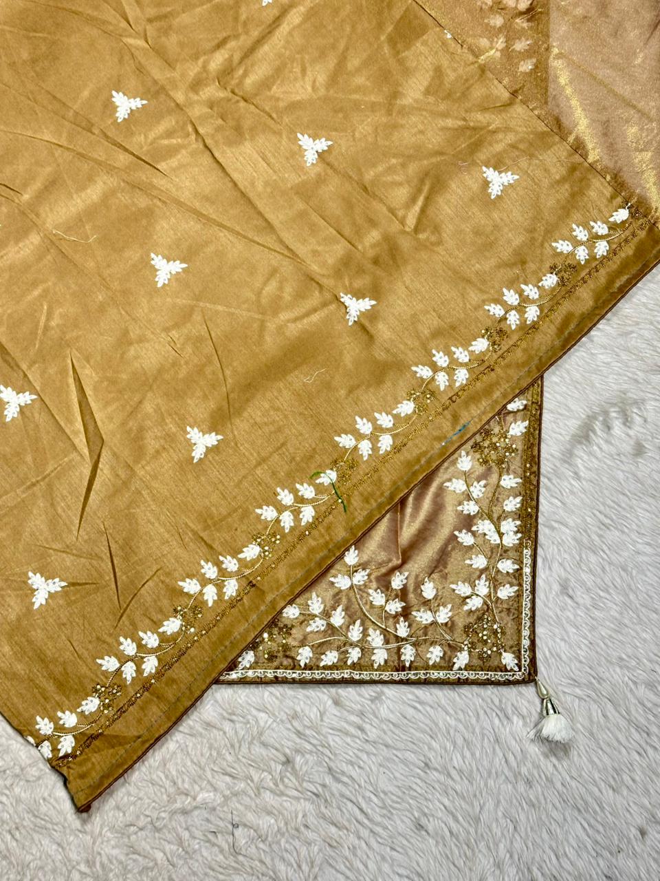 Designer Organza Embroidered Saree with Sequin Work | Party Wear & Wedding Saree by Shagun Sarees