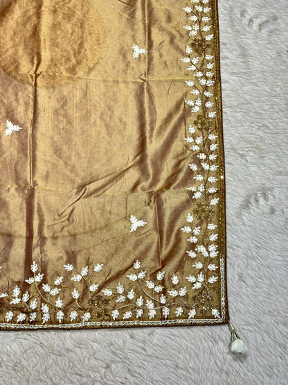 Designer Organza Embroidered Saree with Sequin Work | Party Wear & Wedding Saree by Shagun Sarees