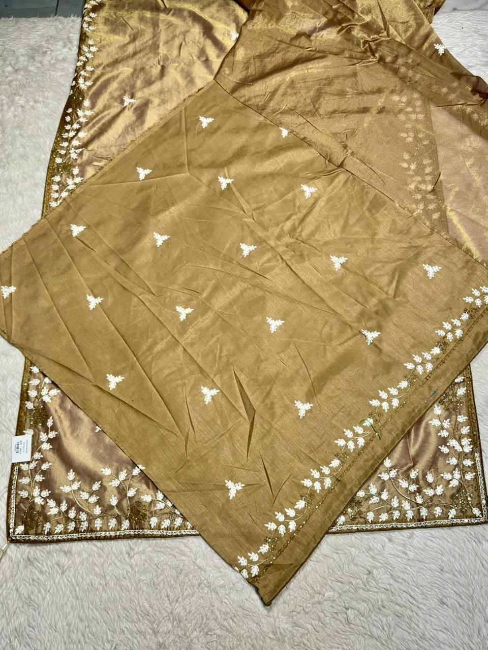 Designer Organza Embroidered Saree with Sequin Work | Party Wear & Wedding Saree by Shagun Sarees