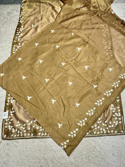 Designer Organza Embroidered Saree with Sequin Work | Party Wear & Wedding Saree by Shagun Sarees