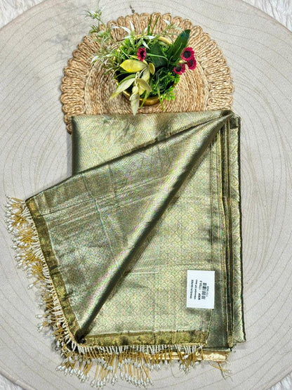 Designer Tissue Silk Saree with Rich Zari Weave & Tassel Pallu | Premium Party Wear by Shagun Sarees