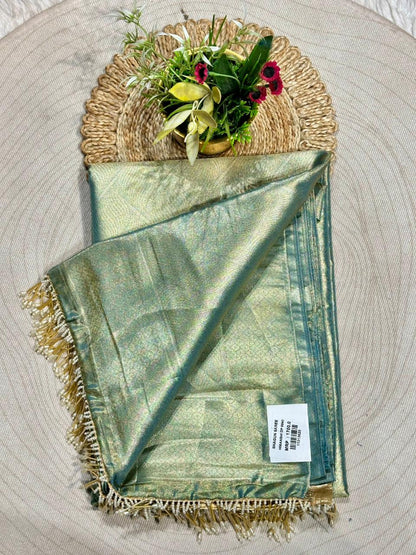 Designer Tissue Silk Saree with Rich Zari Weave & Tassel Pallu | Premium Party Wear by Shagun Sarees