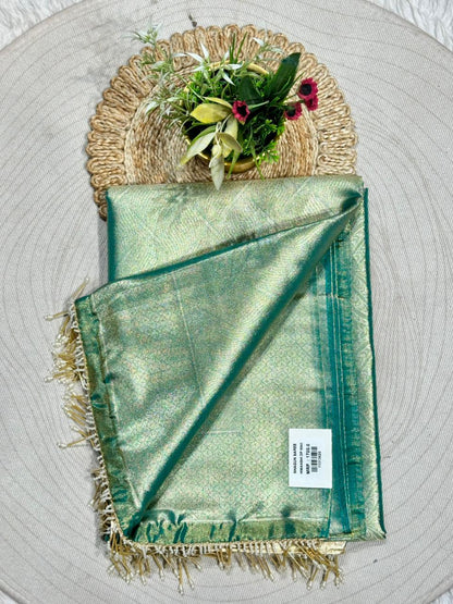 Designer Tissue Silk Saree with Rich Zari Weave & Tassel Pallu | Premium Party Wear by Shagun Sarees