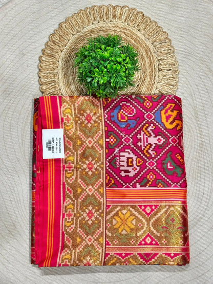 Traditional Patola Silk Saree with Elephant & Peacock Motifs | Designer Festive Wear by Shagun Sarees