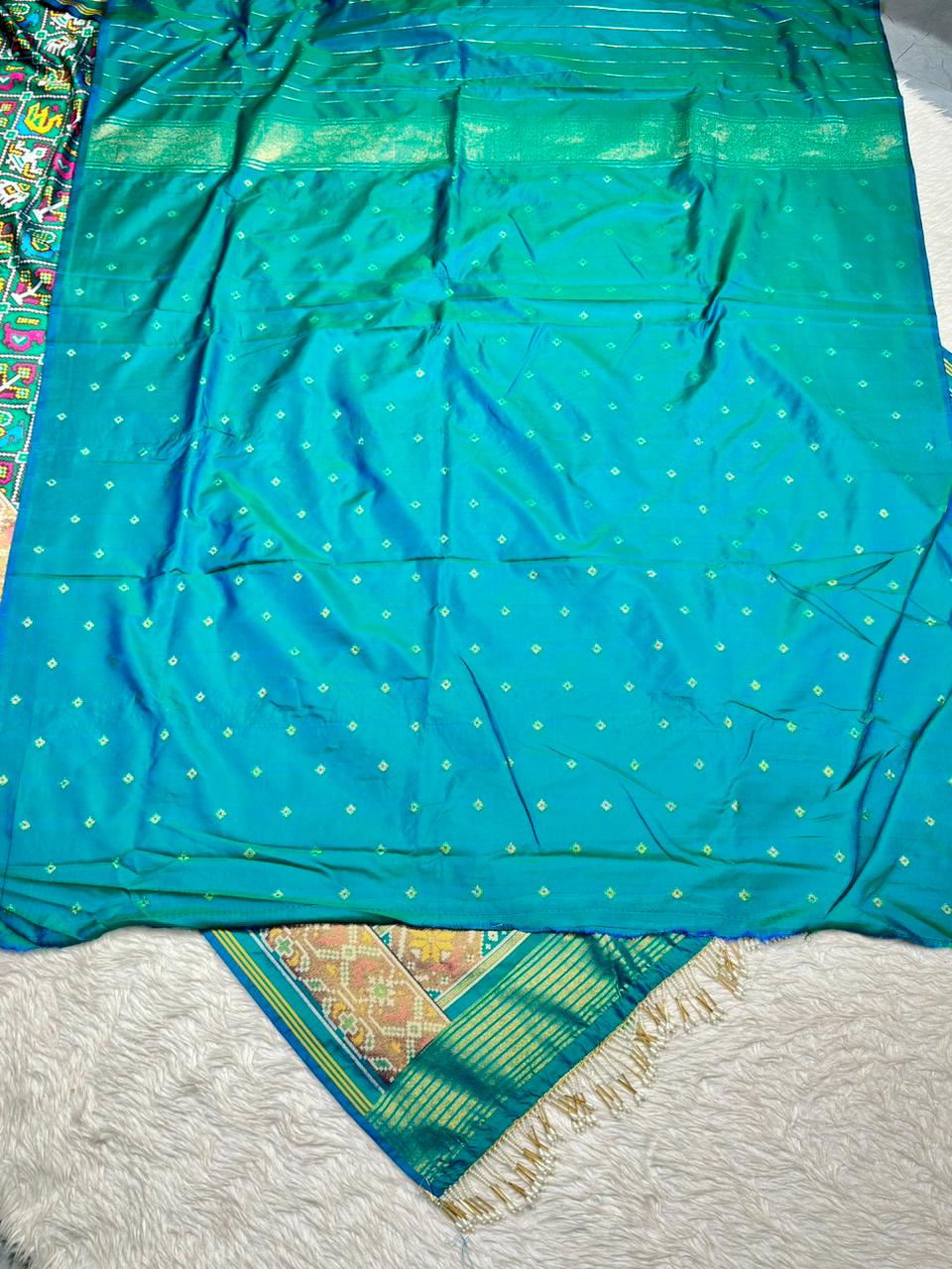 Traditional Patola Silk Saree with Elephant & Peacock Motifs | Designer Festive Wear by Shagun Sarees