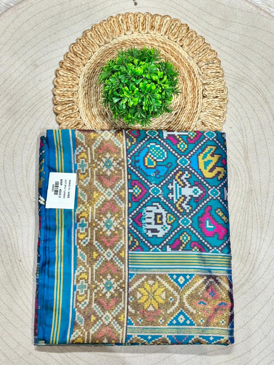 Traditional Patola Silk Saree with Elephant & Peacock Motifs | Designer Festive Wear by Shagun Sarees