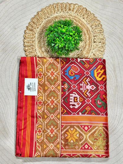 Traditional Patola Silk Saree with Elephant & Peacock Motifs | Designer Festive Wear by Shagun Sarees