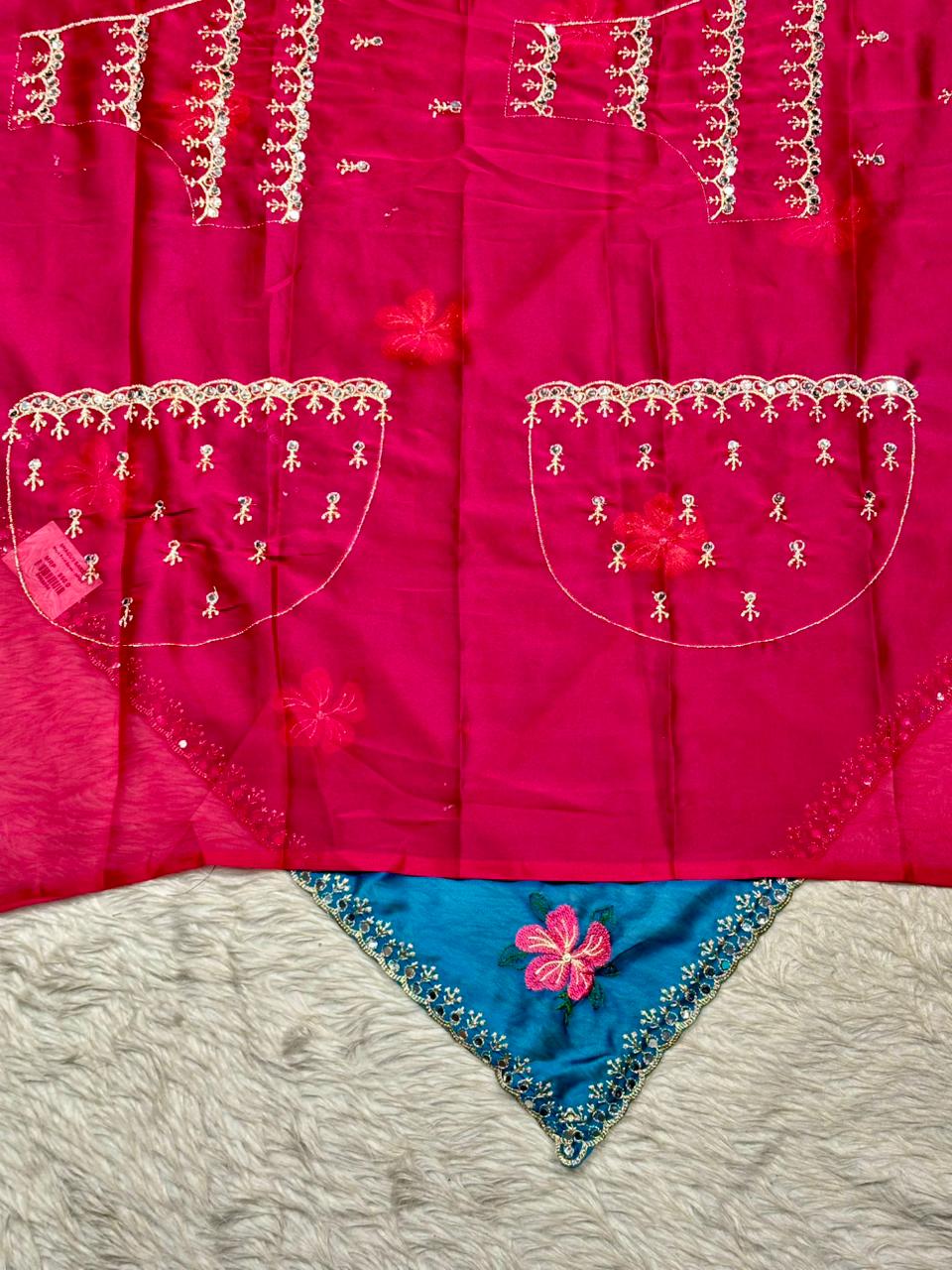 SHAGUN FASHION Soft Silk Embroidered Saree with Designer Blouse | Party Wear Saree Collection