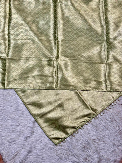 Premium Jacquard Silk Saree with Zari Weaving & Pearl Border | Shagun Sarees