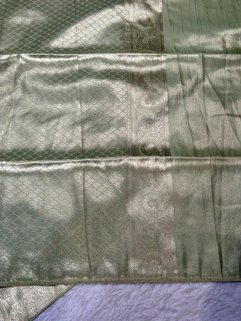 Premium Jacquard Silk Saree with Zari Weaving & Pearl Border | Shagun Sarees