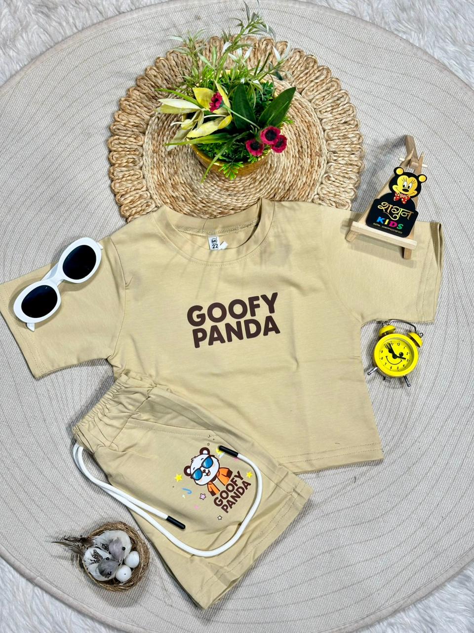 SHAGUN FASHION Trendy Kids Goofy Panda Co-Ord Set | Cute & Comfortable Summer Outfit