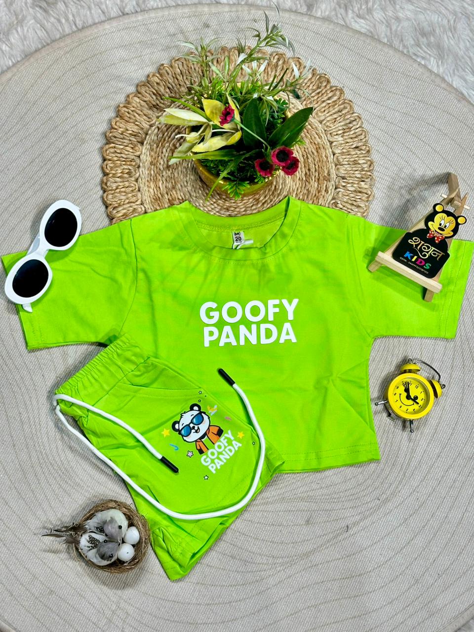 SHAGUN FASHION Trendy Kids Goofy Panda Co-Ord Set | Cute & Comfortable Summer Outfit