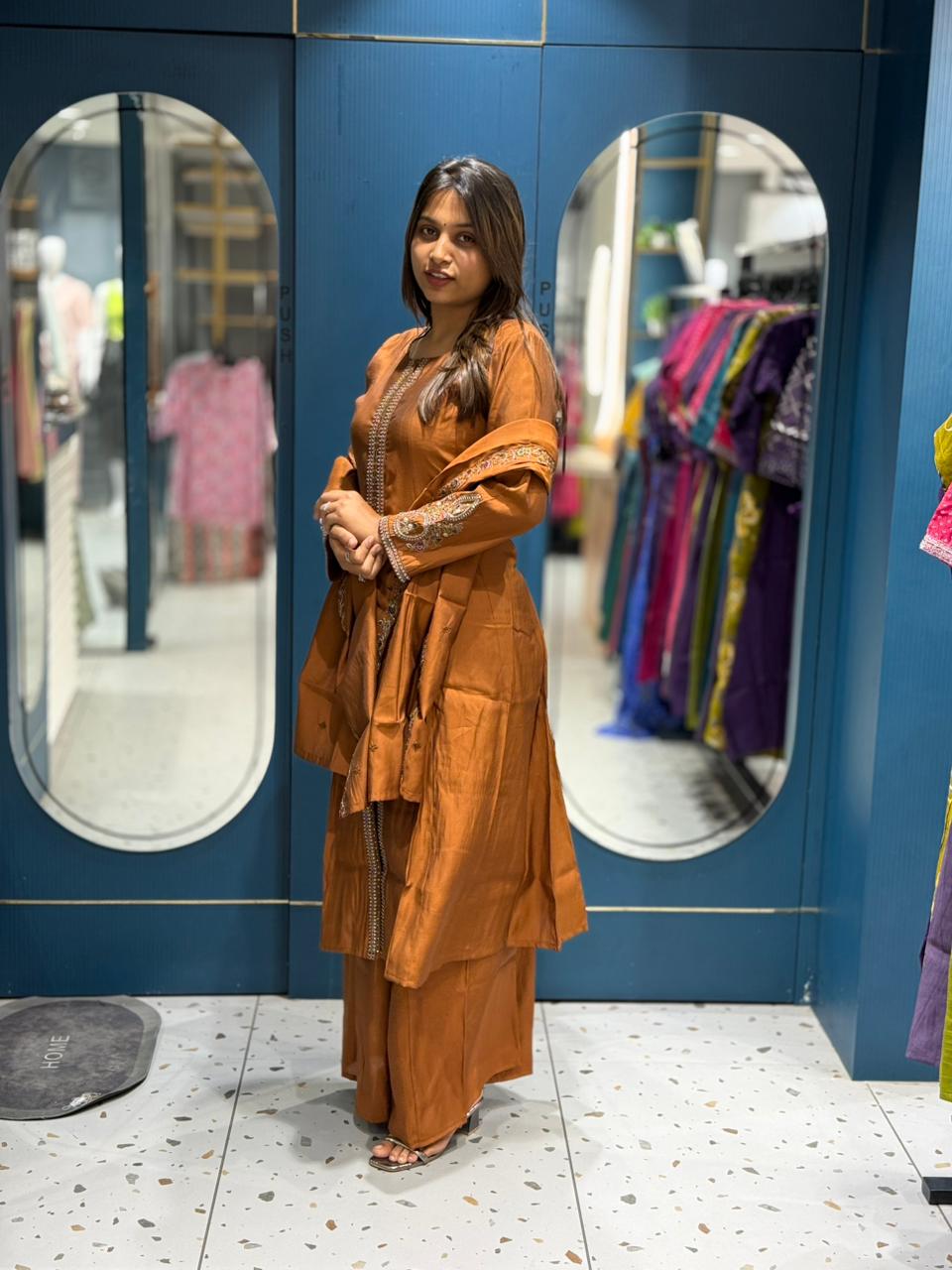 Designer Silk Kurti Pant Set with Dupatta | Festive & Party Wear Ethnic Set | Shagun Fashion