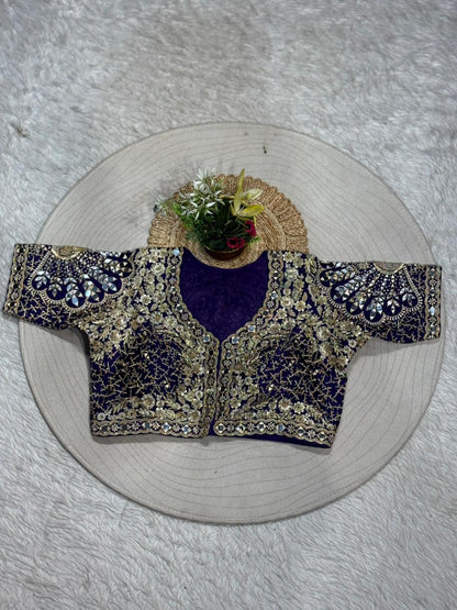 Designer Heavy Embroidered Readymade Blouse | Mirror Work Wedding Blouse for Saree & Lehenga | Shagun Fashion