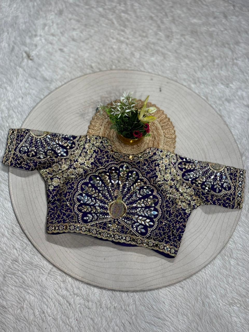 Designer Heavy Embroidered Readymade Blouse | Mirror Work Wedding Blouse for Saree & Lehenga | Shagun Fashion