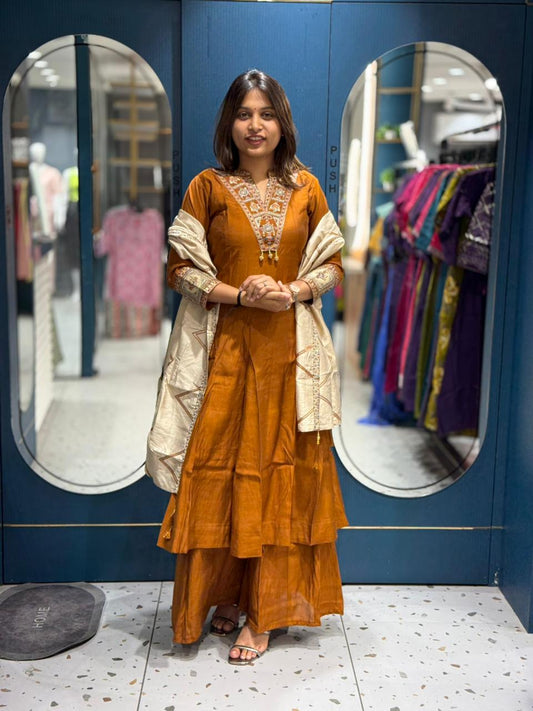 Designer Embroidered Kurta Palazzo Set with Dupatta | Festive & Party Wear Ethnic Suit | Shagun Fashion
