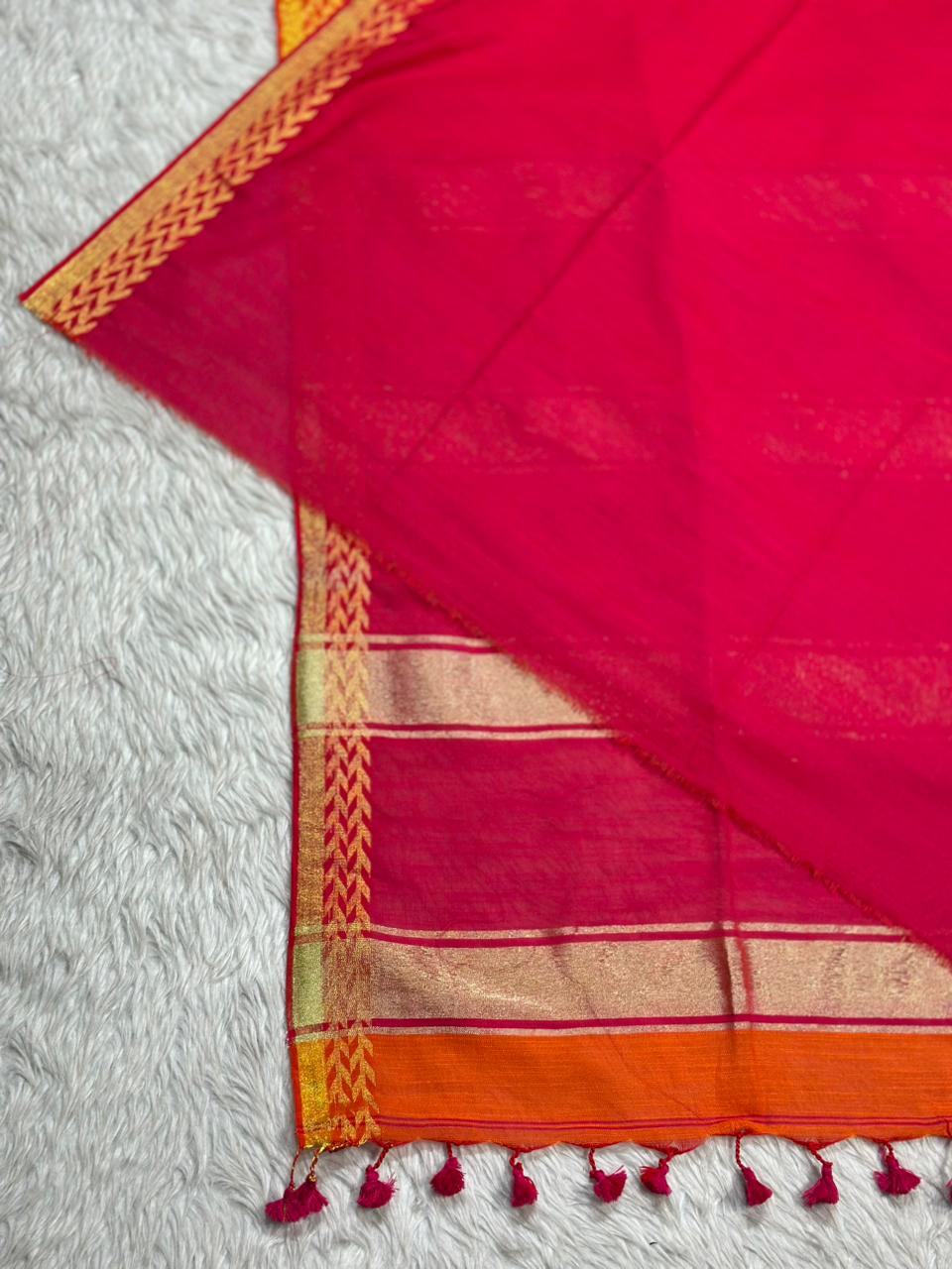 Dual Tone Silk Saree with Zari Border | Traditional Festive Wear | Shagun Sarees