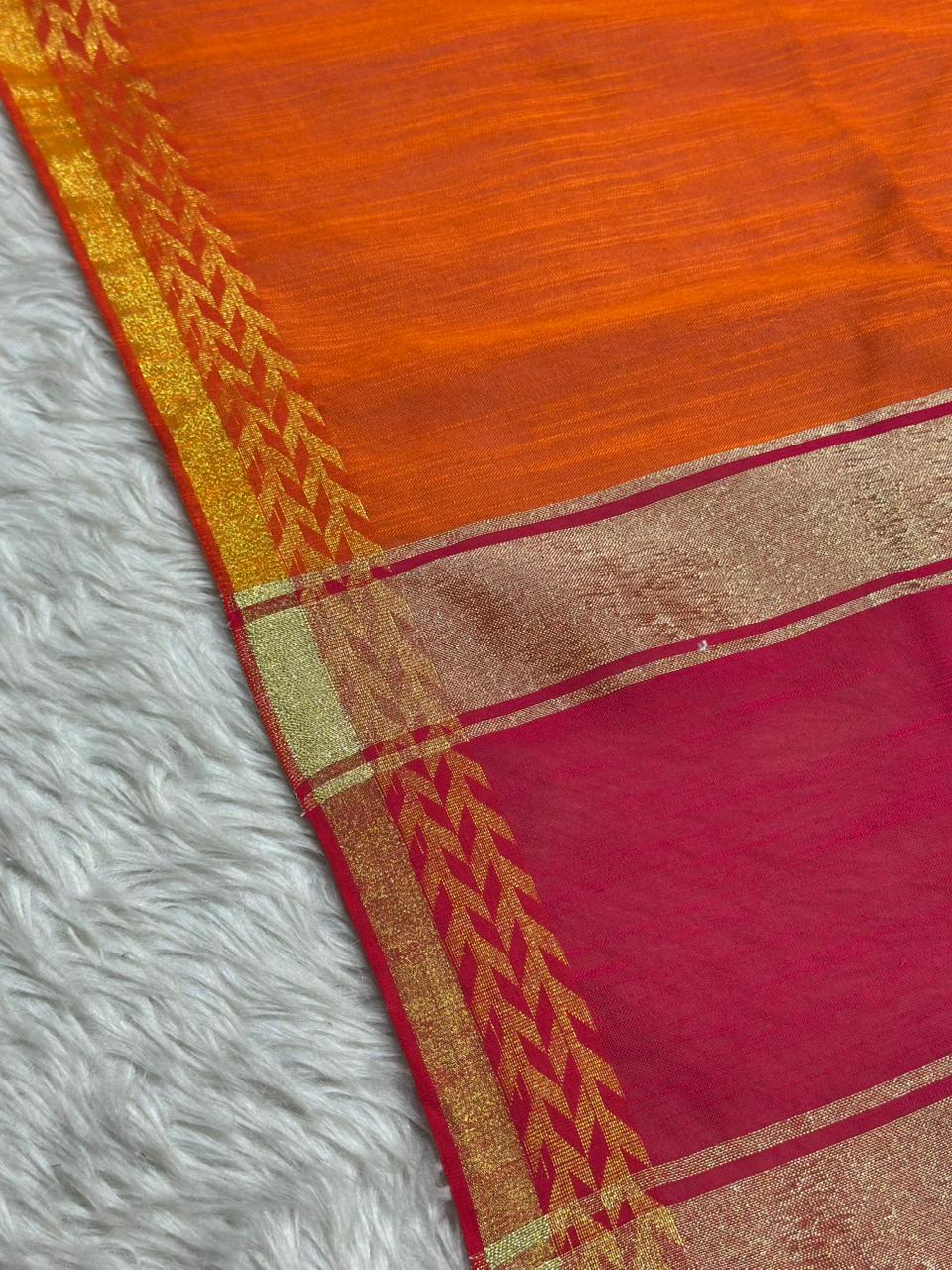 Dual Tone Silk Saree with Zari Border | Traditional Festive Wear | Shagun Sarees