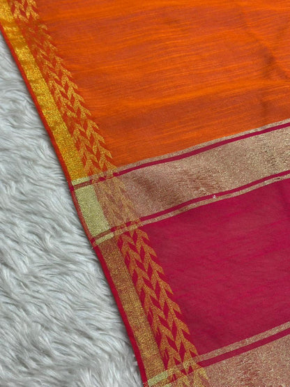 Dual Tone Silk Saree with Zari Border | Traditional Festive Wear | Shagun Sarees