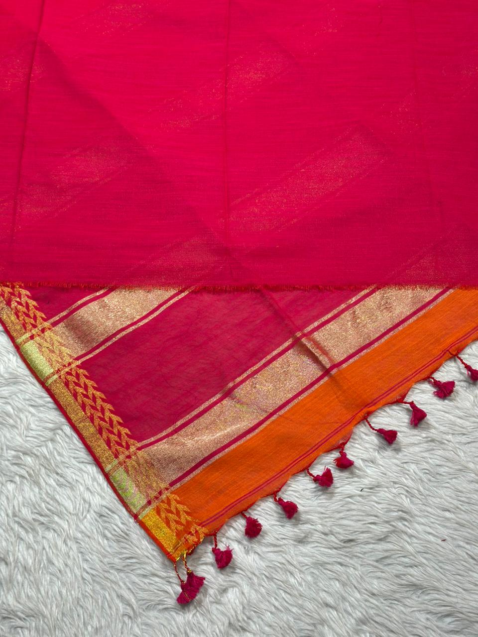 Dual Tone Silk Saree with Zari Border | Traditional Festive Wear | Shagun Sarees