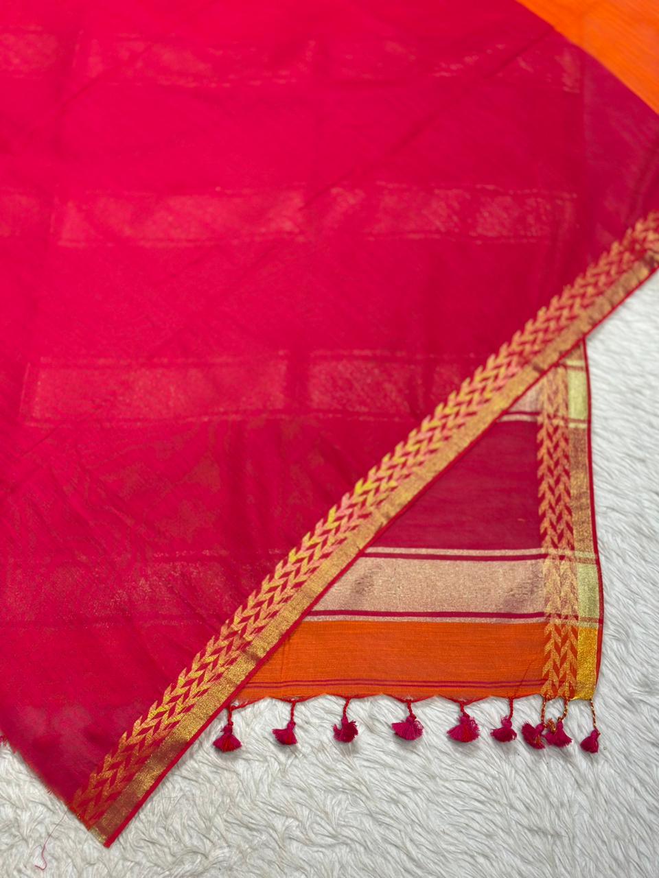 Dual Tone Silk Saree with Zari Border | Traditional Festive Wear | Shagun Sarees