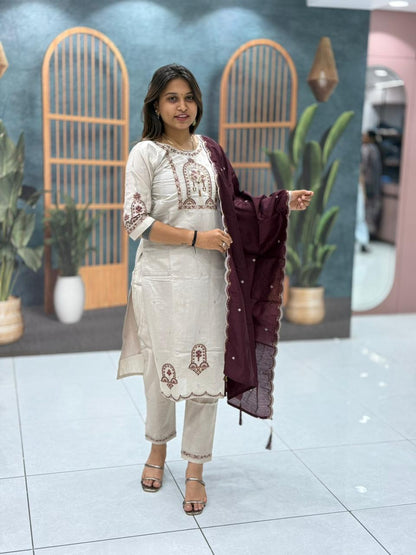 Beautiful Embroidered Kurta Set with Elegant Dupatta – Stylish Ethnic Wear by SHAGUN FASHION
