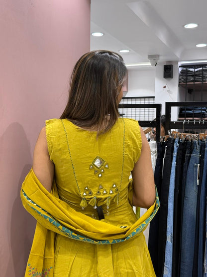 Trendy Yellow Printed Kurta Set with Dupatta – Bright & Stylish Wear by SHAGUN FASHION