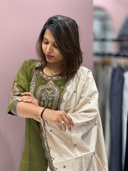 Beautiful Embroidered Kurta Set with Elegant Dupatta – Stylish Ethnic Wear by SHAGUN FASHION