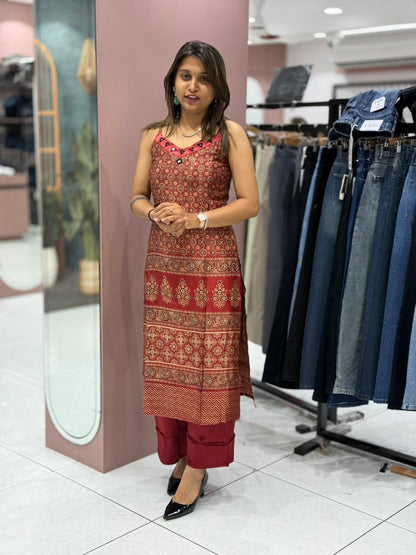 Stylish Printed Sleeveless Kurta Set – Trendy Daily Wear by SHAGUN FASHION