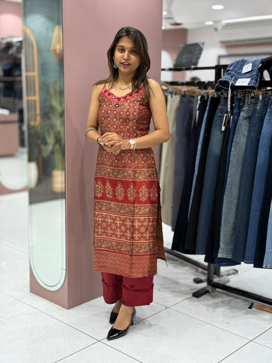 Stylish Printed Sleeveless Kurta Set – Trendy Daily Wear by SHAGUN FASHION