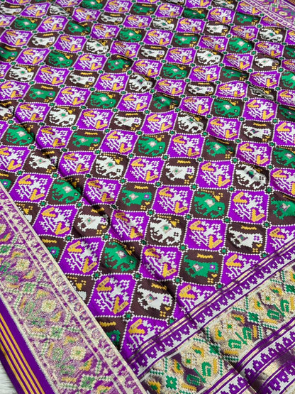 Royal Patola Style Printed Saree with Rich Border & Tassels – Premium Collection by SHAGUN FASHION