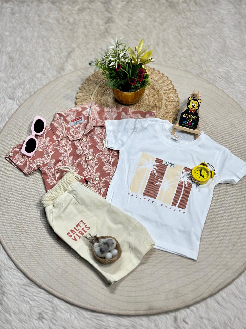 Stylish Boys Summer Co-Ord Set With Printed T-Shirt By SHAGUN FASHION