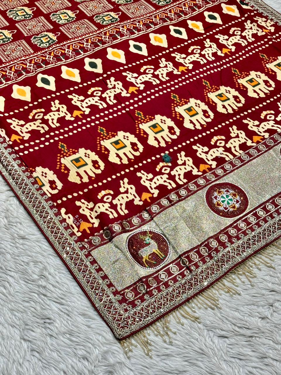 Traditional Printed Festival Saree for Women by SHAGUN FASHION