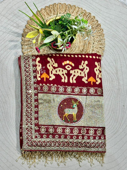 Traditional Printed Festival Saree for Women by SHAGUN FASHION