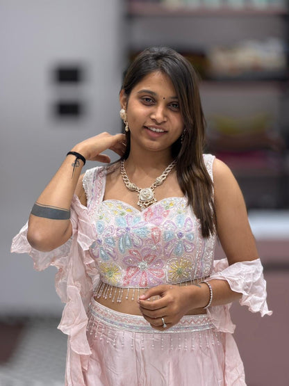 Stylish Floral Embroidery Palazzo Set for Women by SHAGUN FASHION