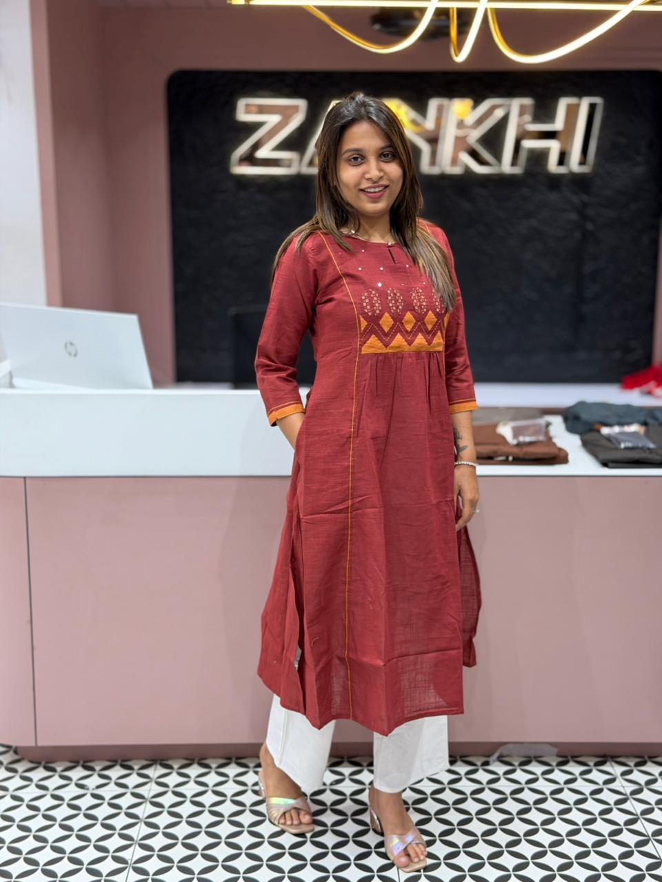 Stylish Maroon Designer Kurti for Women by SHAGUN FASHION