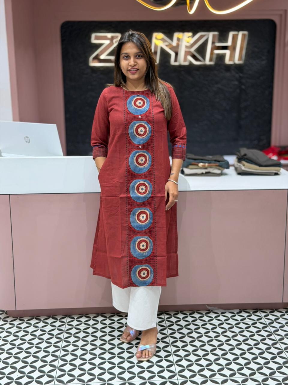 Stylish Maroon Printed Kurti for Women by SHAGUN FASHION