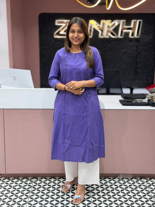 Purple Designer Kurti for Women by SHAGUN FASHION