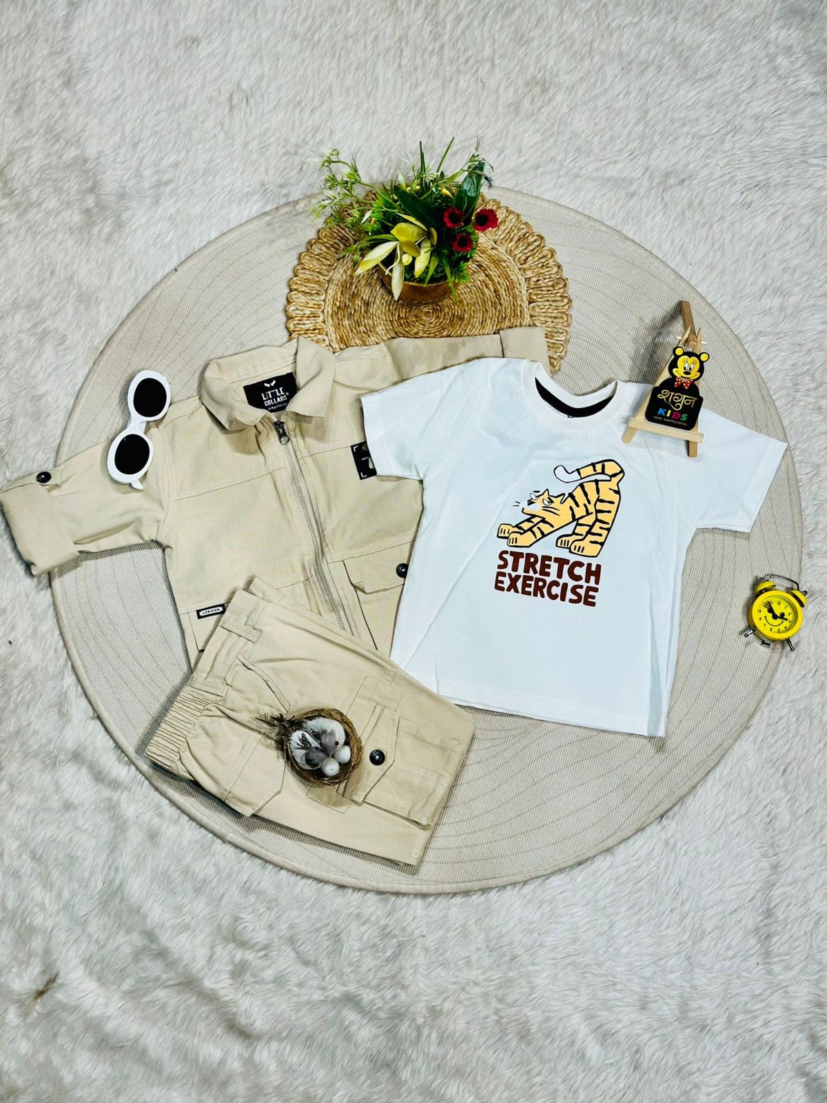 Stylish Kids Cargo Co-Ord Set With Printed T-Shirt By SHAGUN FASHION