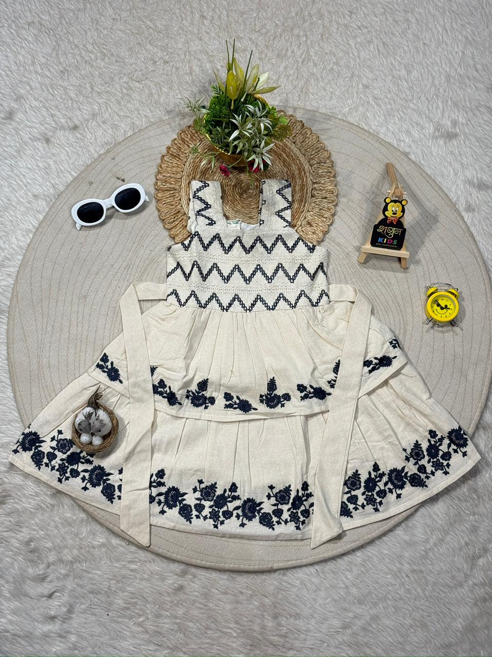 Beautiful Girls Embroidered Layered Party Dress By SHAGUN FASHION
