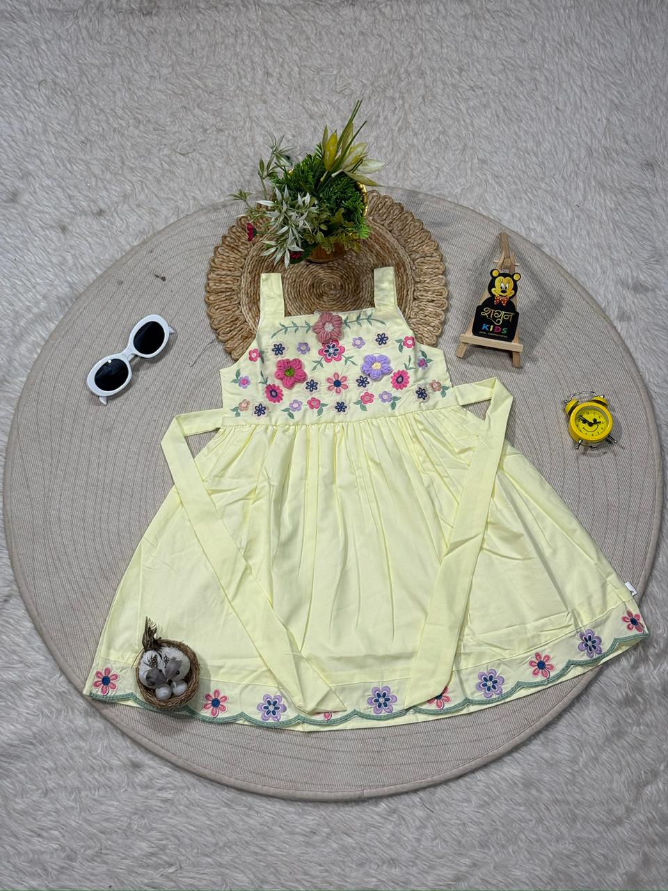Cute Floral Embroidered Girls Party Dress By SHAGUN FASHION