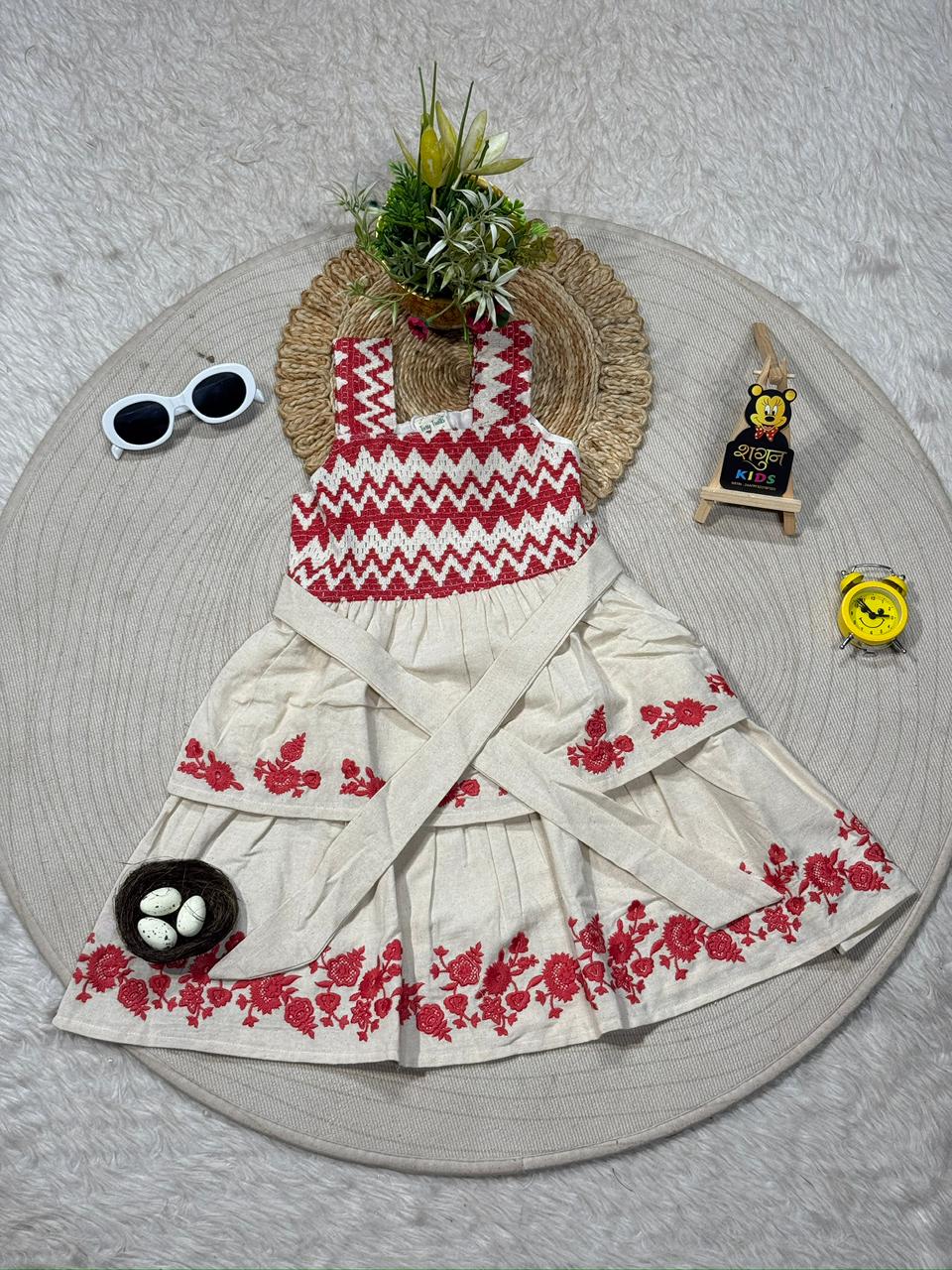 Beautiful Girls Embroidered Layered Party Dress By SHAGUN FASHION