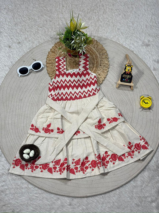 Beautiful Girls Embroidered Layered Party Dress By SHAGUN FASHION