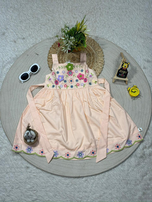 Cute Floral Embroidered Girls Party Dress By SHAGUN FASHION