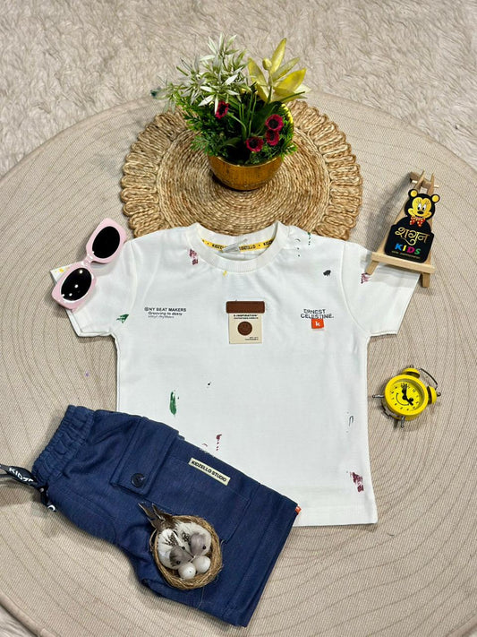 Cool Boys Casual T-Shirt & Cargo Shorts Set By SHAGUN FASHION