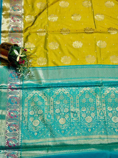 Royal Kanjivaram Style Silk Saree With Rich Peacock Border By SHAGUN FASHION