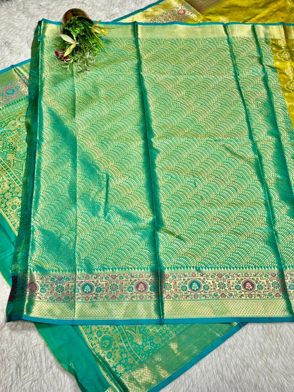 Premium Banarasi Style Silk Saree With Rich Zari Border By SHAGUN FASHION