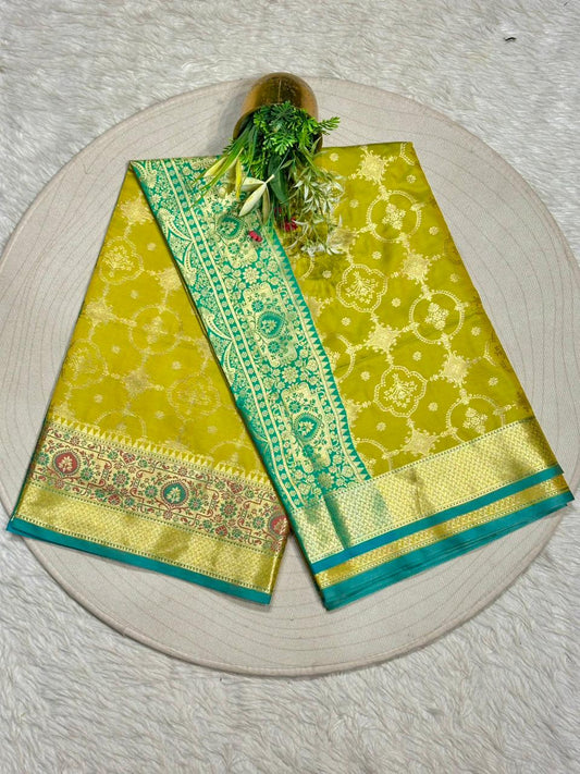 Premium Banarasi Style Silk Saree With Rich Zari Border By SHAGUN FASHION