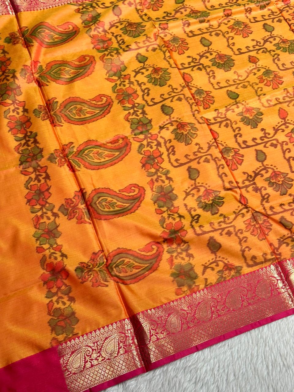 Royal Banarasi Style Printed Silk Saree Collection
