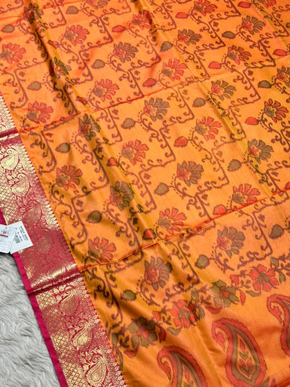 Royal Banarasi Style Printed Silk Saree Collection